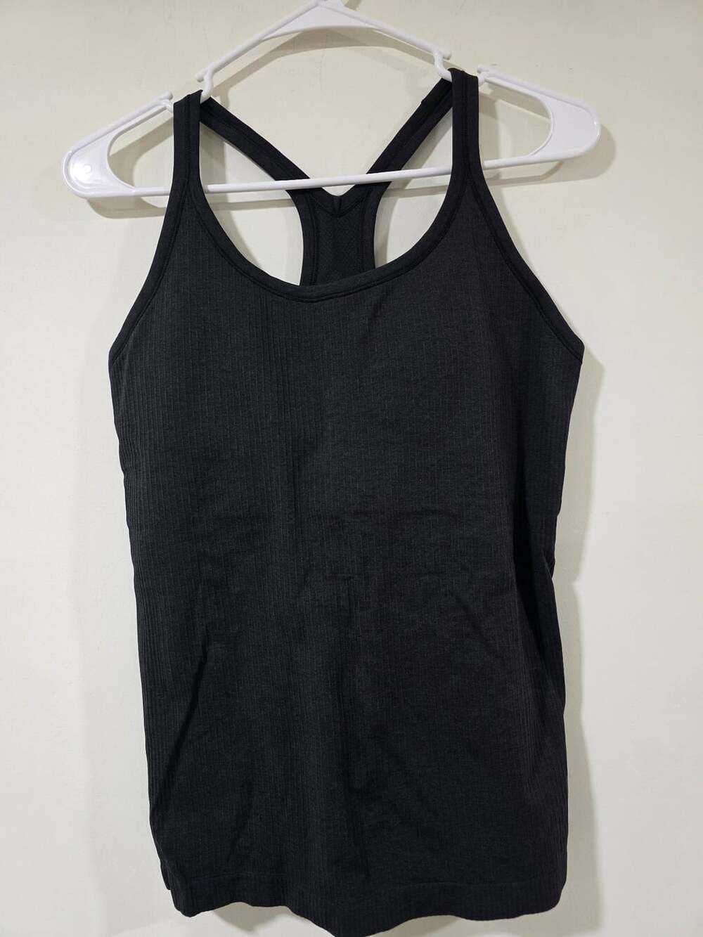 Lululemon Ebb To Street Tank Top Size 10 Black Ribbed Racerback
